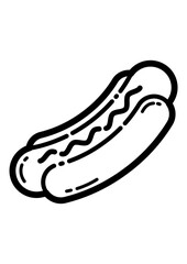Hotdog Flat Icon Isolated On White Background
