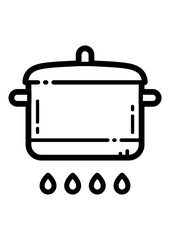 Saucepan Flat Icon Isolated On White Background