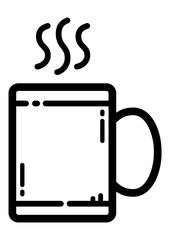 Hot Mug Flat Icon Isolated On White Background