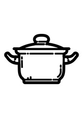 Saucepan Flat Icon Isolated On White Background