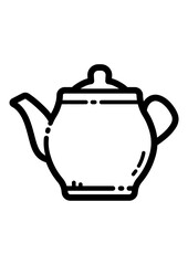 Teapot Flat Icon Isolated On White Background