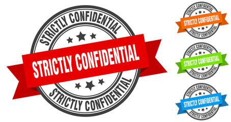 Obraz premium strictly confidential stamp. round band sign set. label