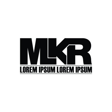 MKR letter monogram logo design vector