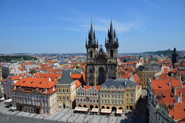 Fototapeta premium vistas aereas del centro historico de Praga, republica checa