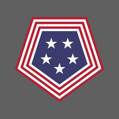 United States of America USA flag shield icon logo vector illustration. Independence Day. 4th of July. Presidential Election