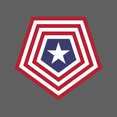 United States of America USA flag shield icon logo vector illustration. Independence Day. 4th of July. Presidential Election