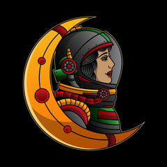 astronaut traditional tattoo © maroyendesign