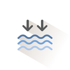Low tide. Waves on the sea. Isolated icon. Weather vector illustration