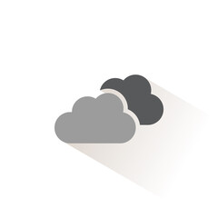 Overcast. Isolated color icon. Weather vector illustration