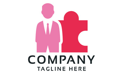 Solution Man Vector Logo Template