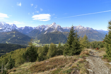 Panorama Sextner Dolomiten vom Heimatsteig gesehen