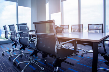 Blue background of Business conference room or meeting room