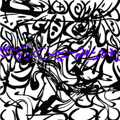 Abstract print imitates spilled ink.