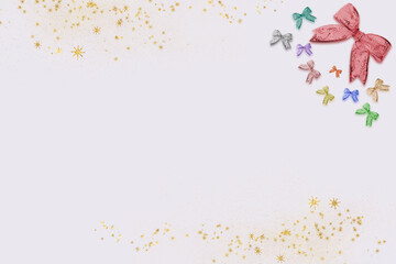 Background, postcard with Christmas decorations and copy space
