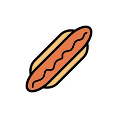 Hot Dog Icon Color Design Vector Template Illustration
