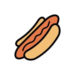 Hot Dog Icon Color Design Vector Template Illustration