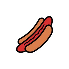 Hot Dog Icon Color Design Vector Template Illustration