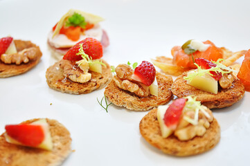 bruschetta with tomato sauce and basil