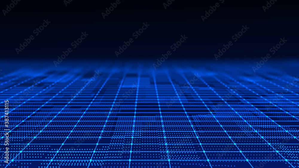 Poster digital technology background. big data visualization. technology and science. 3d rendering.