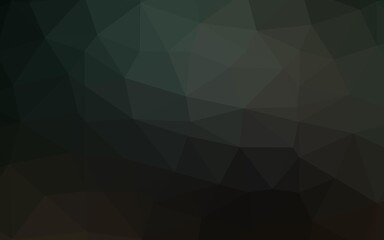 Dark Green vector abstract polygonal texture.