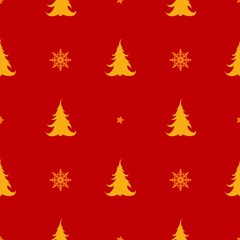 Christmas seamless pattern with colorful tree design.