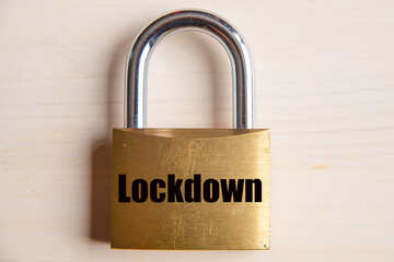 Lockdown padlock with Lockdown in black 