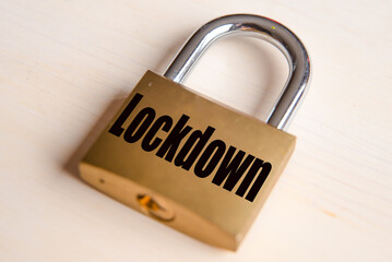 Lockdown padlock with Lockdown in black 