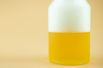 Cold beer with foam in refreshing drinking
