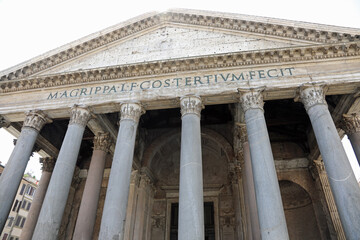 Fototapeta premium Wide facade of very ancient building called PANTHEON