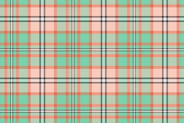 light pastel green and orange tartan traditional ornament repeatable pattern, textile texture from plaid, tablecloths, shirts, clothes, dresses, bedding, editable vector illustration