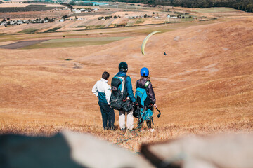 group of people walking in the countryside