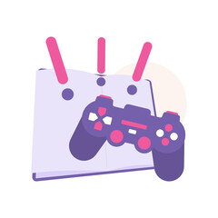 concept hints or game guides. illustration icon controller, manual book, a symbol of an exclamation mark. tips and tricks. tutorial. flat style. design elements
