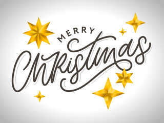 Merry christmas 2021 Beautiful greeting card poster with calligraphy black text word. Hand drawn design elements. Handwritten modern brush lettering white background isolated vector