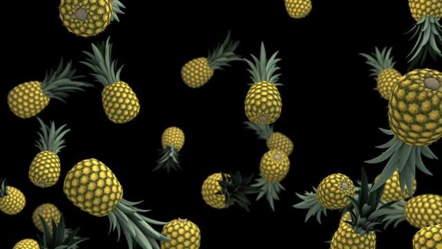 pineapple green screen loop animation