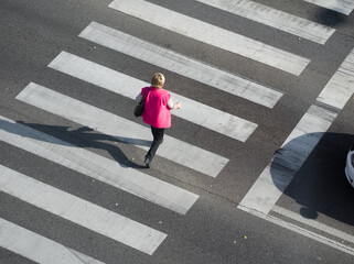 Top View of a Pedestrian Crosswalk