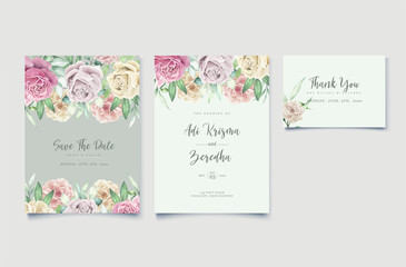 floral watercolor wedding invitation card