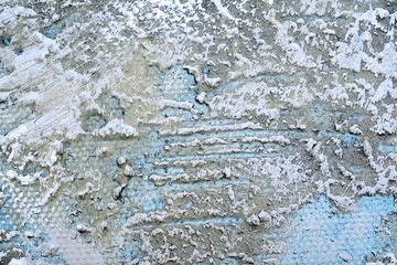 Isolated mockup oil painting on canvas close-up (macro)