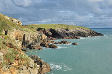 Fototapeta na wymiar Pembrokeshire Coast Near St Non's