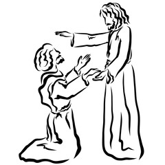 The Lord Jesus Blesses the Kneeling Man