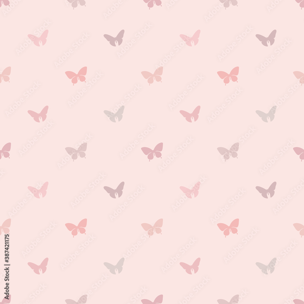 Poster Vector butterfly seamless repeat pattern design background. Abstract geometric pattern with pastel colors. Cute and simple girly background.