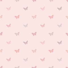 Vector butterfly seamless repeat pattern design background. Abstract geometric pattern with pastel colors. Cute and simple girly background.