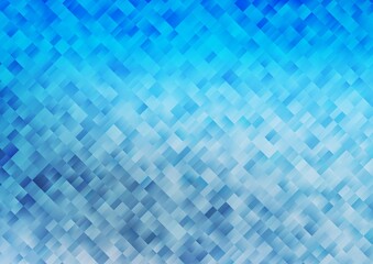 Light BLUE vector template with crystals, rectangles.