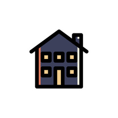 Apartment Icon Filled Outline Building Illustration Logo Vector
