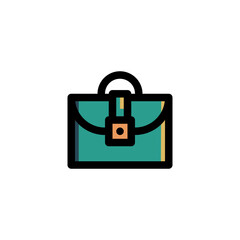 Briefcase Icon Filled Outline Business Illustration Logo Vector
