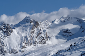 Fototapeta na wymiar Panorama of the Ortler Group in the Italian Alps