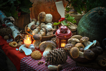 Still life with mushrooms