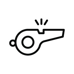 Referee whistle icon. Whistle vector flat sign design. vector illustration