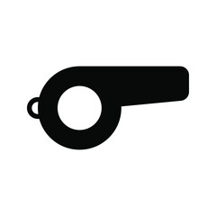 Referee whistle icon. Whistle vector flat sign design. vector illustration