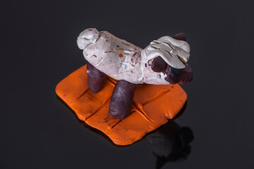 children's craft from plasticine-sheep, creativity, hobby, entertainment