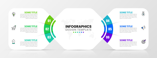 Infographic design template. Creative concept with 6 steps